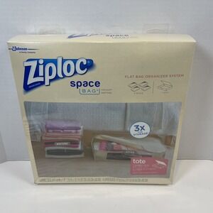 Ziploc Space Bag Organizer System Unisex Jumbo Tan Flat Bag Vacuum Seal 5 Piece